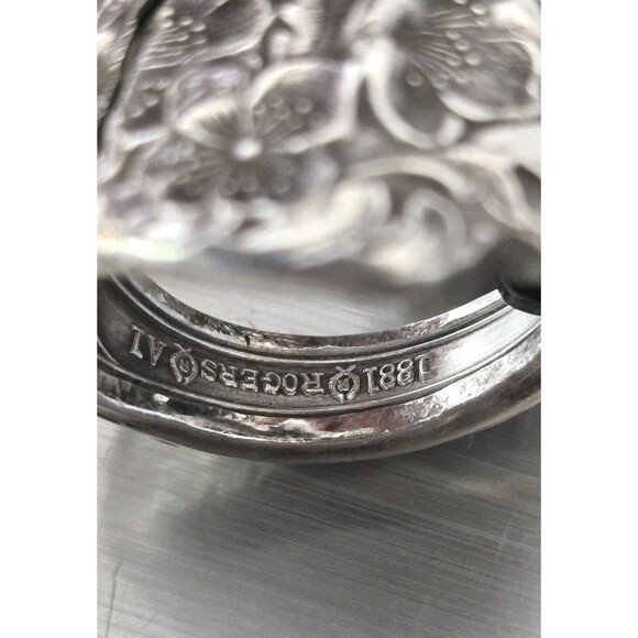 Vintage 1881 Rogers A1 Sterling Silver large Flower Spoon Ring Adjustable Sz:7.5 - Picture 5 of 12